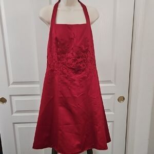 Michaelangelo | Red Halter Fit-and-Flare Dress Size 14